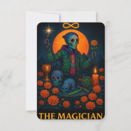 Neon Dia de los Muertos Magician Tarot Card