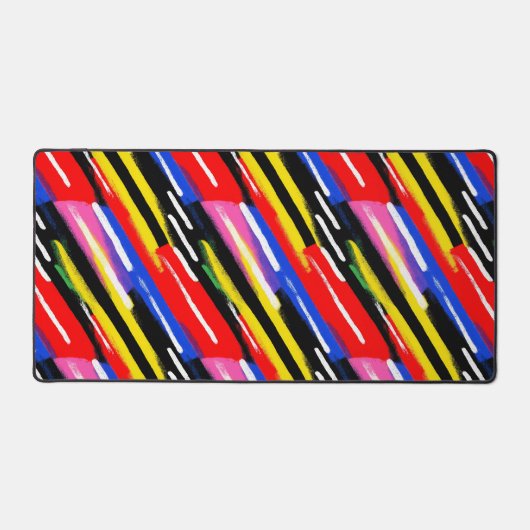 Neon Diagonal Stripe Speed Burst Schreibtischunterlage (Vorderseite)