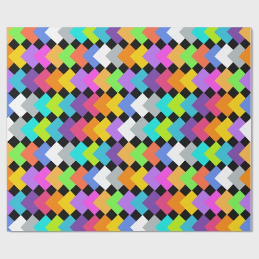 Neon Diamonds Geschenkpapier (Flach)