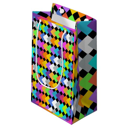 Neon Diamonds Kleine Geschenktüte (Vorderseite Schrägansicht)