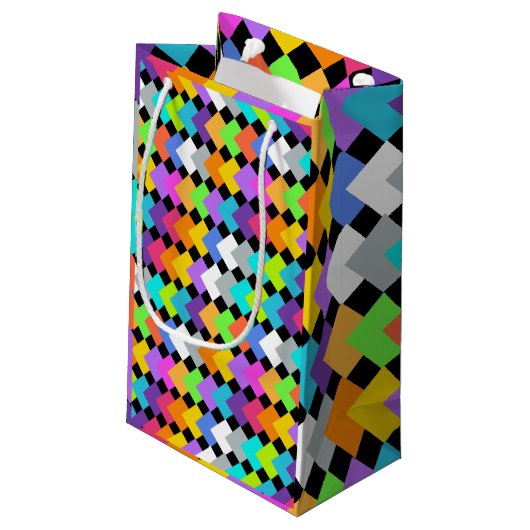 Neon Diamonds Kleine Geschenktüte (Rückseite Schrägansicht)