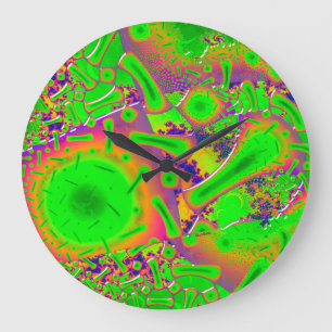 Neon Dichroic Psychedelic Große Wanduhr