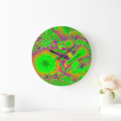 Neon Dichroic Psychedelic Große Wanduhr (Zuhause)
