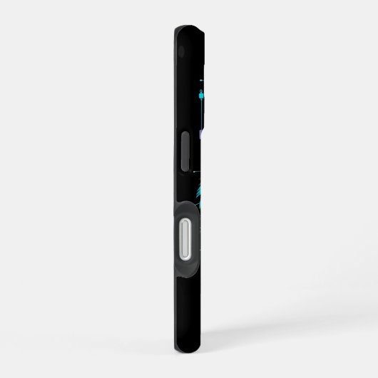 Neon digital tiger art iPhone 16 hülle (Rechte Seite)