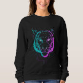 Neon digital tiger art sweatshirt (Vorderseite)