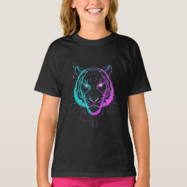 Neon digital tiger art T-Shirt