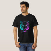 Neon digital tiger art T-Shirt (Vorne ganz)
