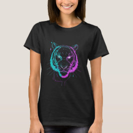 Neon digital tiger art T-Shirt