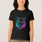 Neon digital tiger art Tri-Blend shirt (Vorderseite)