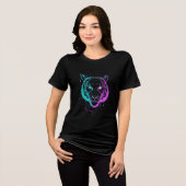 Neon digital tiger art Tri-Blend shirt (Vorderseite voll)