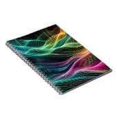 Neon Digital Wave Muster Notebook Notizblock (Rechte Seite)