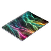 Neon Digital Wave Muster Notebook Notizblock (Linke Seite)