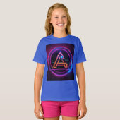Neon Digital World Logo mit dem Buchstaben "A" T-Shirt (Vorne ganz)