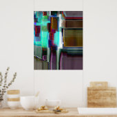 "Neon" Digitale Abstrakte Kunst Poster (Küche)