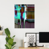 "Neon" Digitale Abstrakte Kunst Poster (Heimbüro)