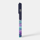 Neon Digitale Berge Grid Art - Tech Ästhetik D iPhone Hülle (Linke Seite)