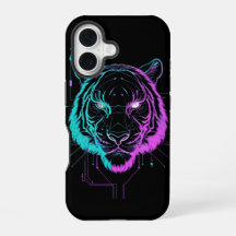 Neon-digitale Tiger-Kunst