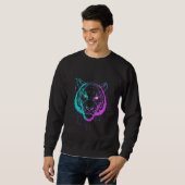 Neon-digitale Tiger-Kunst Sweatshirt (Vorne ganz)