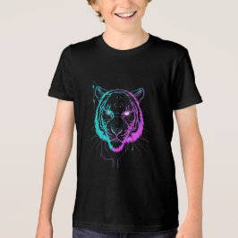 Neon-digitale Tiger-Kunst Tri-Blend Shirt