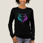 Neon-digitale Tigerkunst Tri-Blend Shirt (Vorderseite)