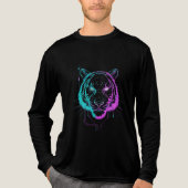 Neon-digitale Tigerkunst Tri-Blend Shirt (Vorderseite)