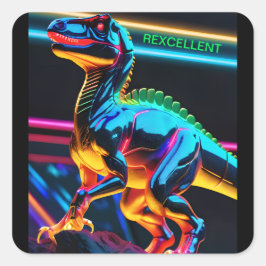 Neon/Diinosaur Square Stickers