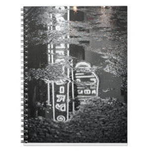 Neon Diner Reflection Rain-Notebook Notizblock
