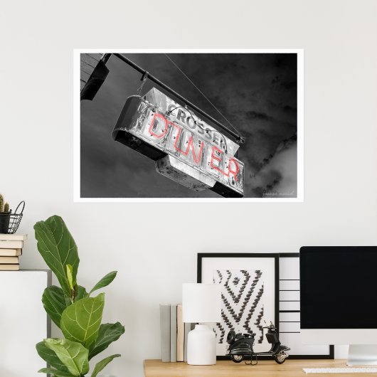 Neon Diner Sign Poster (Heimbüro)