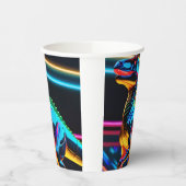 Neon Dinosaur Boy Birthday Pappbecher (Links)
