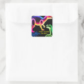 Neon Dinosaur Square Stickers (Tasche)