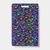 Neon Dinosaurier Ausweis (Rückseite)