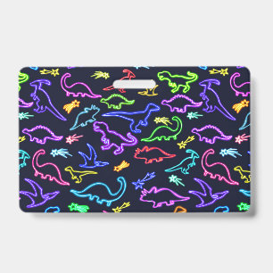 Neon Dinosaurier Ausweis