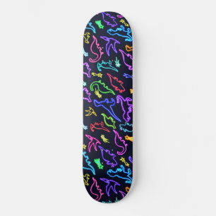 Neon Dinosaurier Skateboard