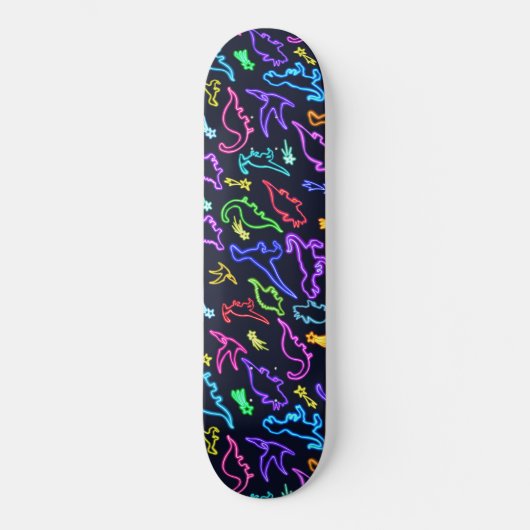 Neon Dinosaurier Skateboard (Vorderseite)