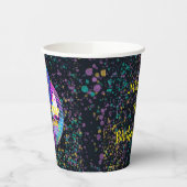 Neon Disco Ball Karaoke Geburtstagsparty Pappbecher (Links)