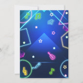 Neon Disco Party Einladung (Rückseite)