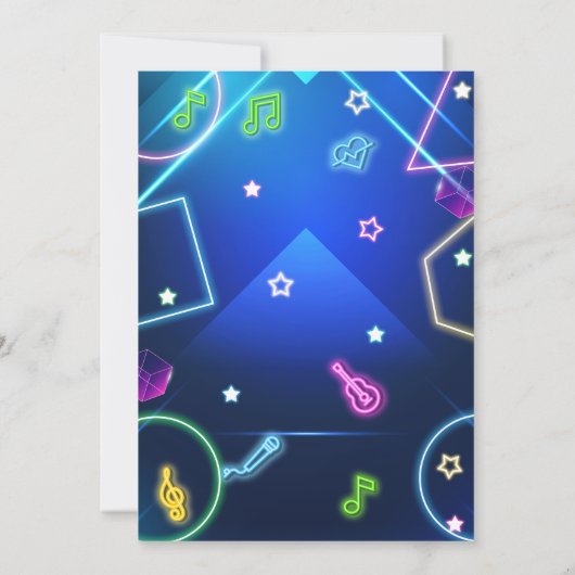 Neon Disco Party Einladung (Rückseite)