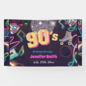 Neon Disco Vibes Retro Stytle der 90er Jahre Banner (Horizontal)