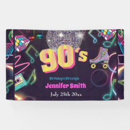 Neon Disco Vibes Retro Stytle der 90er Jahre Banner