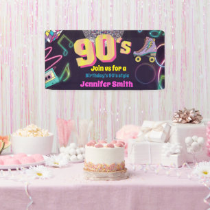 Neon Disco Vibes Retro Stytle der 90er Jahre Banner