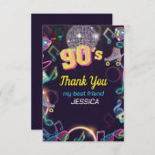 Neon Disco Vibes Retro Stytle der 90er Jahre Dankeskarte (Vorne/Hinten)