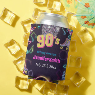 Neon Disco Vibes Retro Stytle der 90er Jahre Dosenkühler