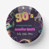 Neon Disco Vibes Retro Stytle der 90er Jahre Pappteller (Vorderseite)