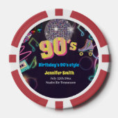 Neon Disco Vibes Retro Stytle der 90er Jahre Pokerchips (Vorderseite)