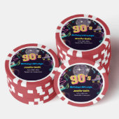 Neon Disco Vibes Retro Stytle der 90er Jahre Pokerchips (Stapel)