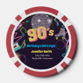 Neon Disco Vibes Retro Stytle der 90er Jahre Pokerchips (Rückseite)