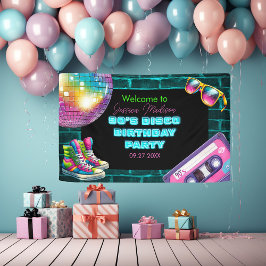 Neon Disco zum Geburtstag Banner