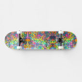 Neon Distressed Blase Print Skateboard (Horizontal)