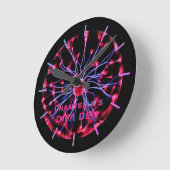 NEON DIVA DEN - Plasma Ball Personalisiert Runde Wanduhr (Winkel)