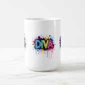 Neon Diva Graffiti Klebung with Dripping Paint Kaffeetasse (Mittel)
